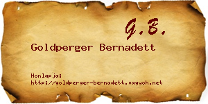 Goldperger Bernadett névjegykártya